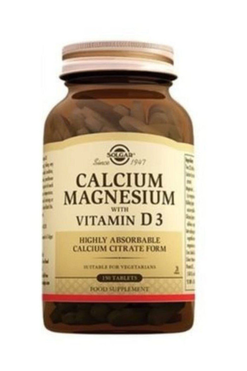 Solgar Calcium Magnesium with Vitamin D3-150 Tablets, Pack of 2 - Promotes Healthy Bones, Supports Nerve & Muscle Function - Non-GMO, Gluten Free, Ko