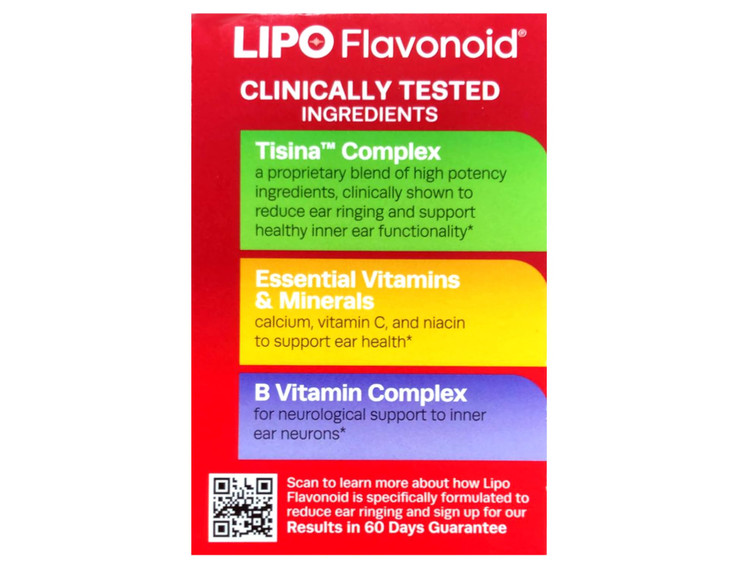 Lipo-Flavonoid Dietary Supplement Caplets for Ear Ringing - 100 Count