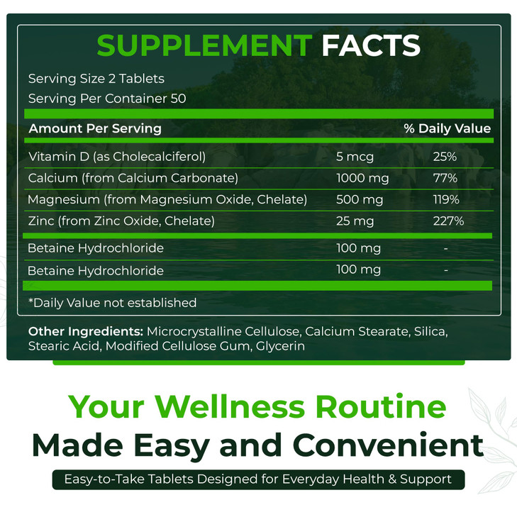 Natural Nutra Calcium Magnesium Zinc with Vitamin D3 - CMZ Supplement | Bone Strength, Immune Support, Muscle & Nerve Health - Cal-Mag Zinc Supplemen