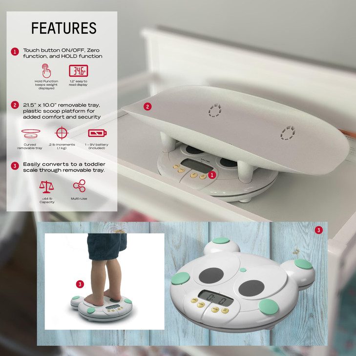 Salter Baby, Toddler, Pet Scale, Perfect Readings for Before and After Feedings and Parents and Breeders, 3-in-1 Function, Designed for Infants, Todd