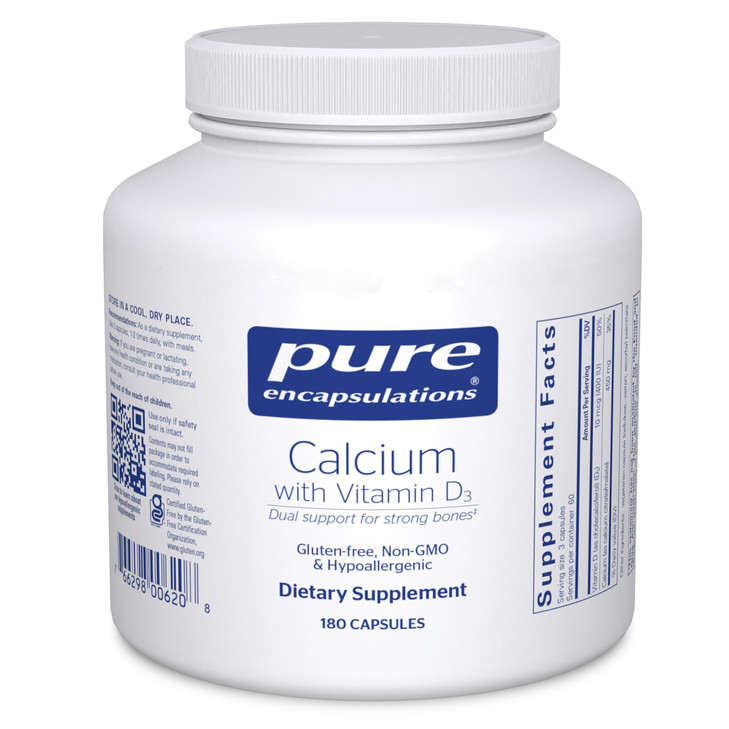 Pure Encapsulations Calcium with Vitamin D3 | Dietary Supplement to Support Bone, Colon, and Cardiovascular Health* | 180 Capsules