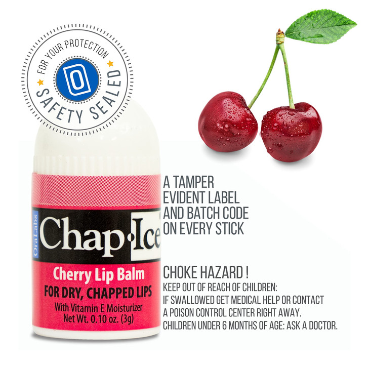 Chap-Ice® | Premium and Traditional Lip Balm for Chapped, Dry, or Windburned Lips | Pocket Size Display with Assorted Flavors - Cherry, Citrus Orange