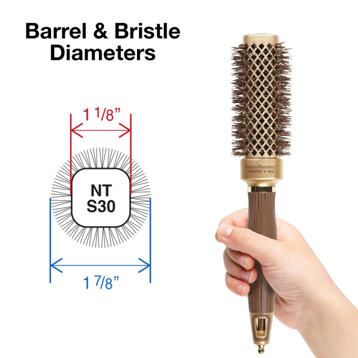 Olivia Garden NanoThermic Ceramic + Ion Square Shaper Thermal Hair Brush - Not Electrical - Professional Blowout Brush for Normal to Thick Hair - 1.1