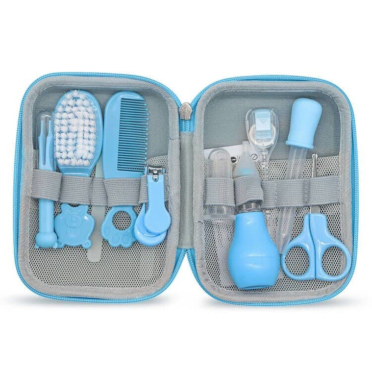 Baby Grooming Kit, 15 in 1 Portable Baby Safety Care Kit with Baby Brush and Comb Set Nail Clippers Nasal Aspirator etc for Nursery Newborn Infant Gi