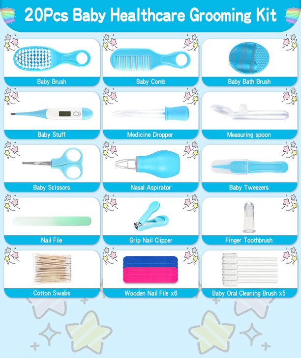 Baby Hair Comb (20 in 1, Blue)