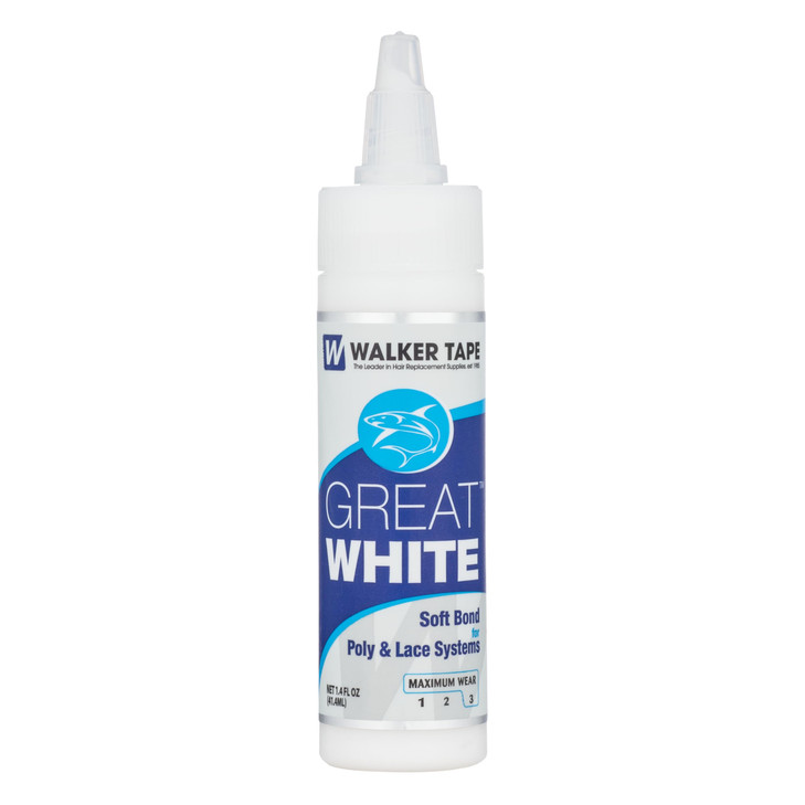 Walker Tape Great White Twist-Top Adhesive 1.4 fl oz Waterproof Maximum Wear Lace Glue for Lace Front Wigs Human Hair, Strong Skin-Safe Bond for Toup
