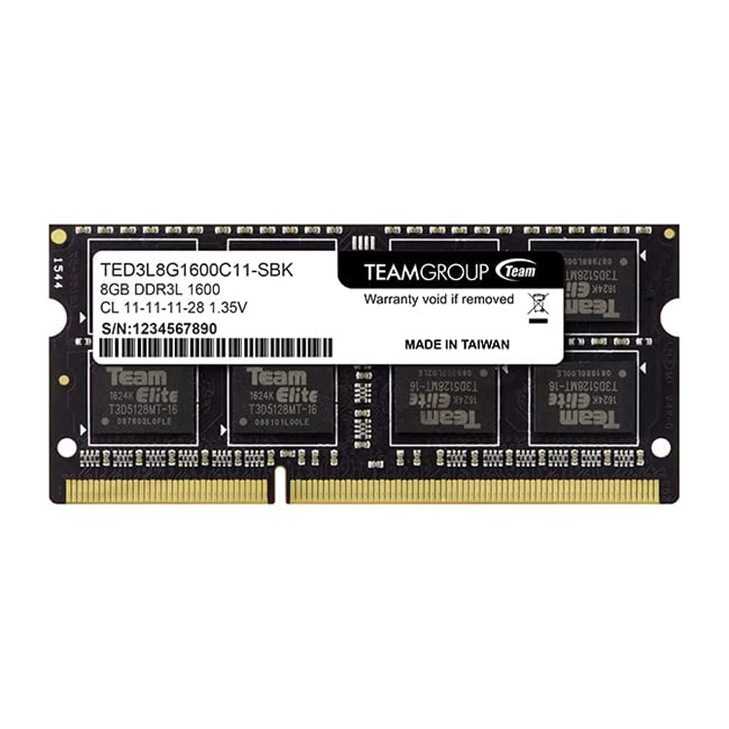 TEAMGROUP Elite DDR3L 16GB Kit (2 x 8GB) 1600MHz PC3-12800 CL11 Unbuffered Non-ECC 1.35V SODIMM 204-Pin Laptop Notebook PC Computer Memory Module Ram