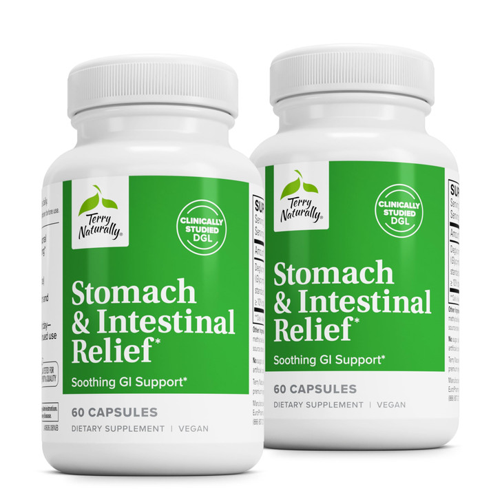 Terry Naturally Stomach & Intestinal Relief - Supplement to Aid Digestive Health & Intestinal Lining - Aids Against Occasional Digestive Discomfort t