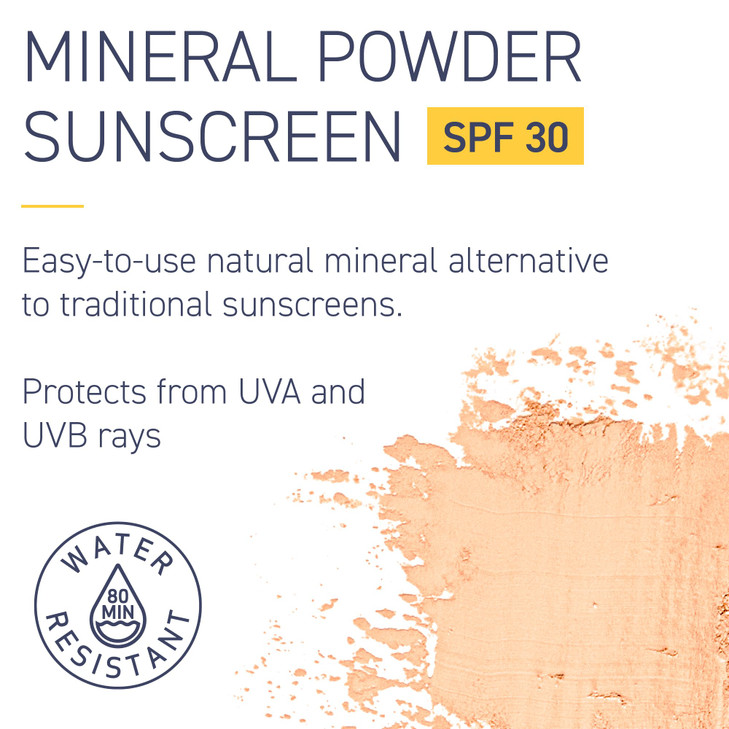 Brush On Block SPF 30 Mineral Powder Sunscreen, Touch of Tan, Refillable, Broad Spectrum, Water Resistant Face Protection, For All Skin Types, Subtle
