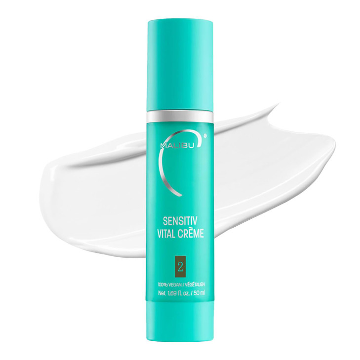 Malibu C Sensitiv Vital Crème Face Moisturizer - Non-Comedogenic Moisturizer for Combination Skin - Lightweight Formula Enriched with Pro Vitamin B5