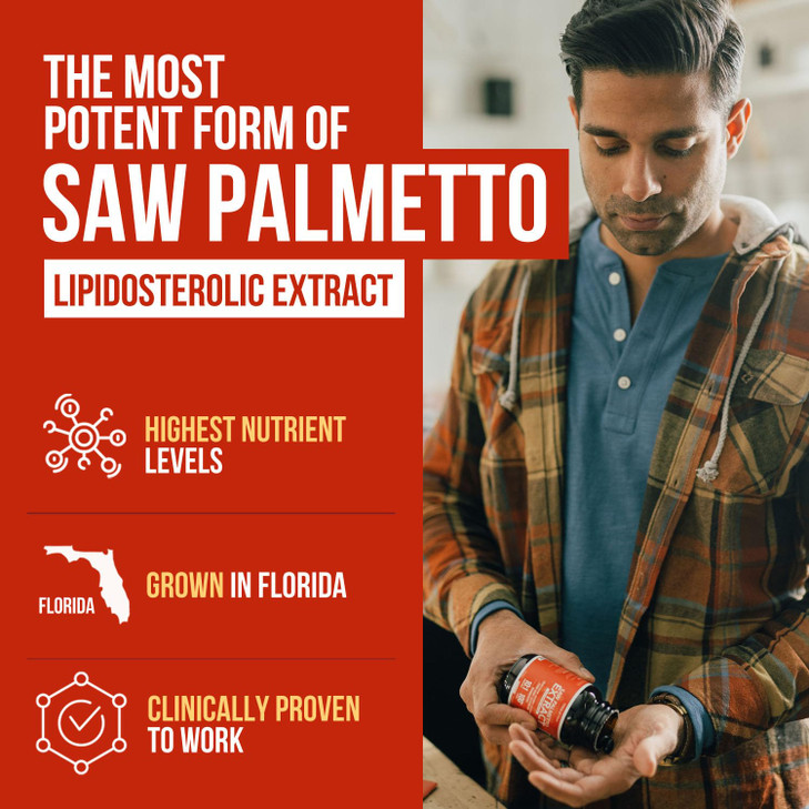 Saw Palmetto Extract  10X Potency, Pharmaceutical Grade Strength - Plus Pumpkin Seed Oil - Supports Prostate Health, Relieves Urination Issues, Supp