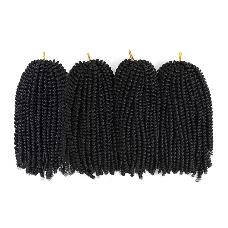 YEBO 4 Packs Spring Twist Hair 12 Inches Ombre Colors Synthetic Braiding Hair Extensions for Woman(T350)