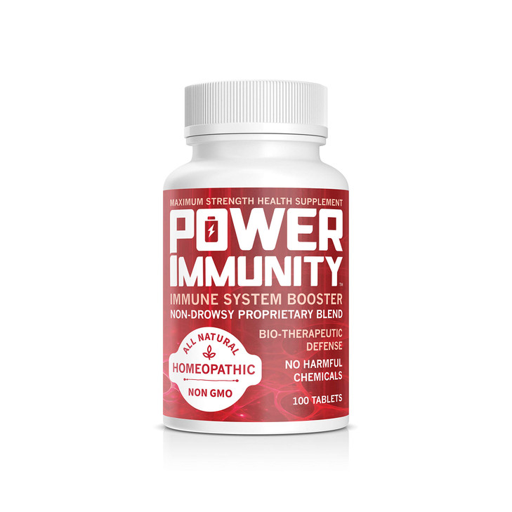 Power Immunity Homeopathic Immune System Booster, Maximum Strength Health Supplement with Pokeweed, Spurge Olive and Bulbous Buttercup, All Natural,
