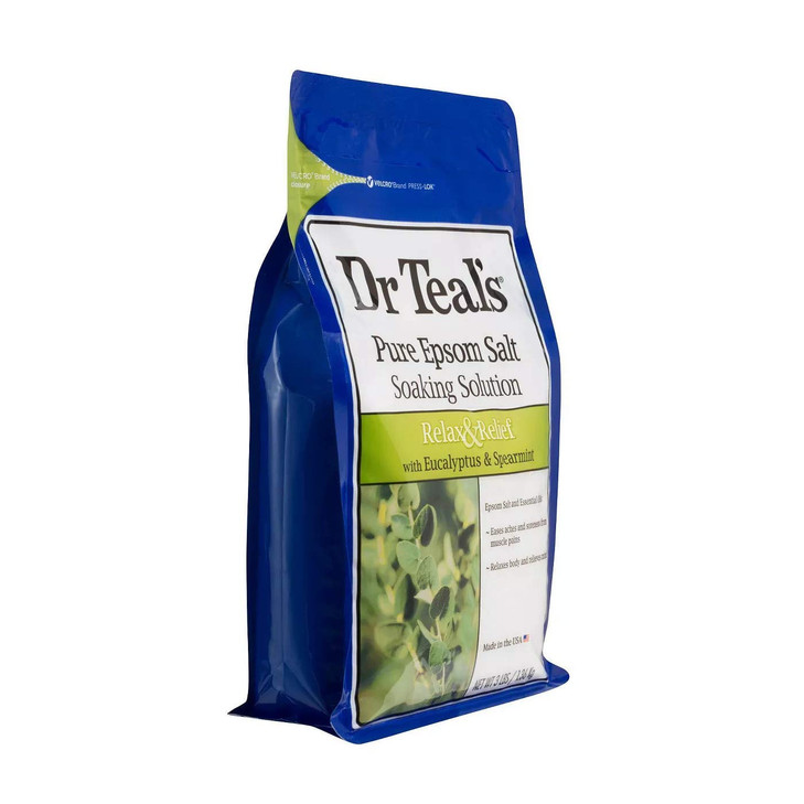 Dr. Teal's Salt Bath Soak Variety Gift Set (2 Pack, 3lbs Ea.) - Relax & Relief Eucalyptus & Spearmint, & Wellness Therapy Rosemary & Mint - Blended w