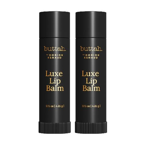 Buttah Skin by Dorion Renaud Luminating & Nourishing Lip Balm .15oz [2 Pack] - for Healthy Looking Lips - Shea Butter - Naturally Based Skin Care - B