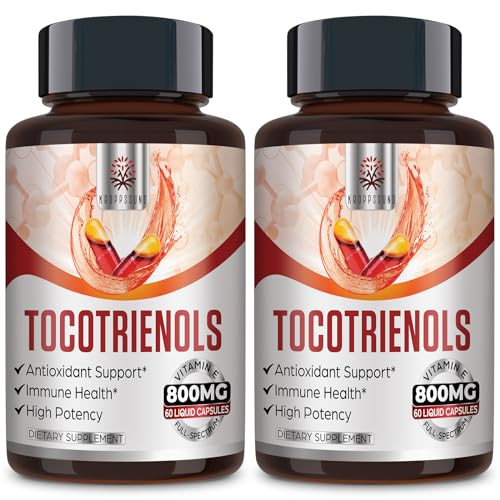 Kroppssund Tocotrienol Supplement Full Spectrum, Tocotrienol Vitamin E-Tocotrienols 800mg - 120 Liquid-Filled Capsules