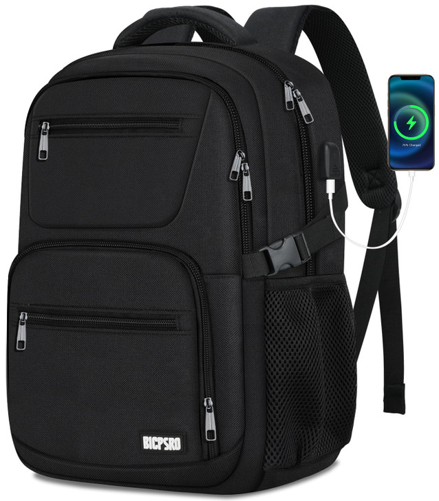 Travel Laptop Backpack for Men Women, School Backpack for Boys Girls Teens, 15.6 Inch Work Business Backpack with USB Charging Port, Water Resistant