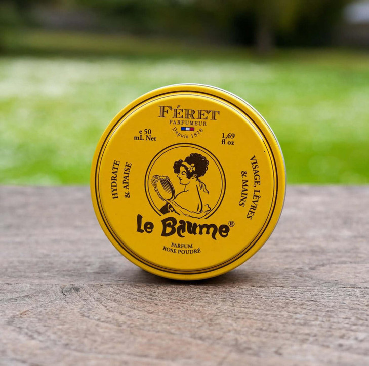 Feret Le Baume Multi-Purpose Balm  Rose Poudré  Deeply Hydrating Moisturizer for Dry Cracked Skin, Lips & Cuticles - Natural Lip Balm with Shea But