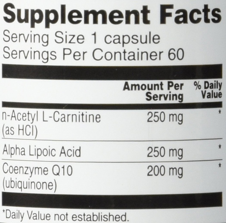 Vitacost CoQ10 + Alpha Lipoic Acid + Acetyl L-Carnitine HCl - 60 Capsules
