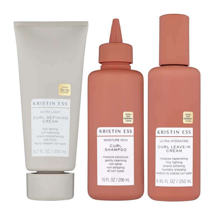 Kristin Ess Bouncy Curls Curly Hair Care Set - Moisturizing Shampoo, Hydrating Leave In Conditioner, Ultra Light Curl Defining Cream for Anti Frizz 2