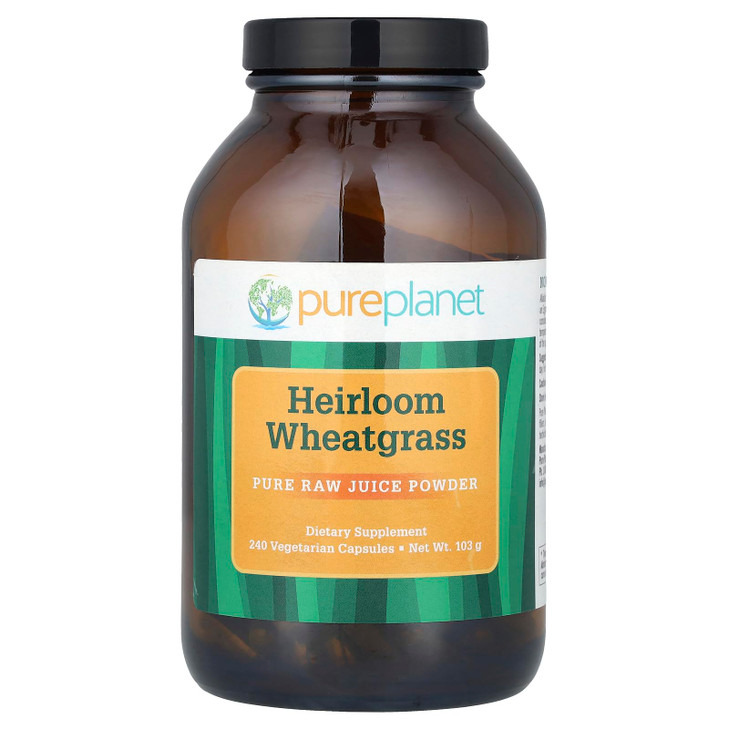 Pure Planet Heirloom Wheatgrass Vegetarian Capsules, 240 Count