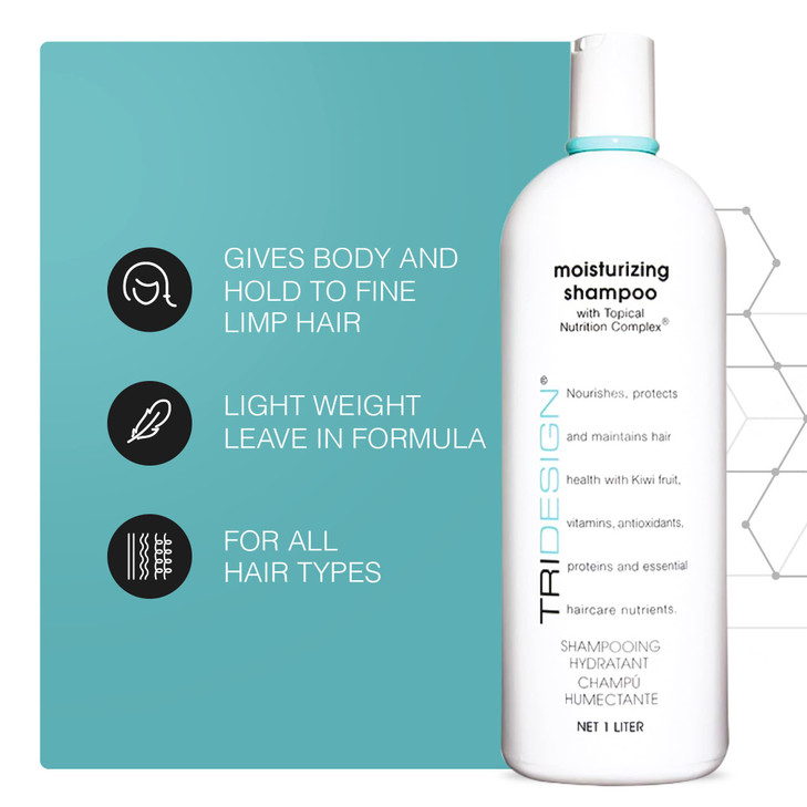 TRIDESIGN Moisturizing Shampoo  Hydrating Shampoo for Dry Hair, Nourishing Moisturizer for Women and Men for Home or Salon Use, Moisturizing or Dry