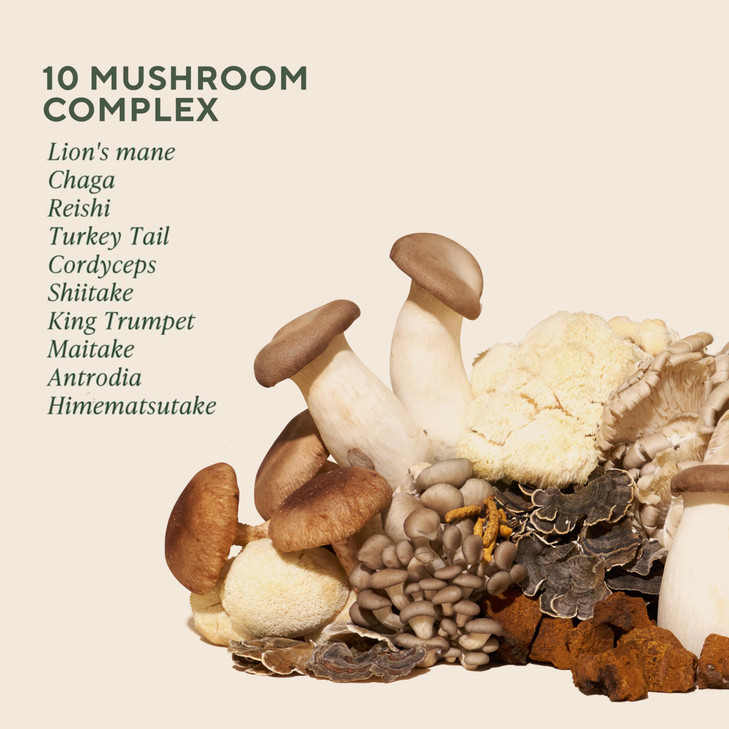 Om Master Blend Mushroom Capsules - Organic Mushroom Supplement with 10 Mushrooms and Ashwagandha  Supports Immunity, Gut Health & Stress Relief, 16