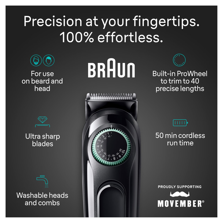 Braun All-in-One Style Kit Series 3 3460, 6-in-1 Trimmer for Men with Beard Trimmer, Ear & Nose Trimmer, Hair Clippers & More, Ultra-Sharp Blade, 40