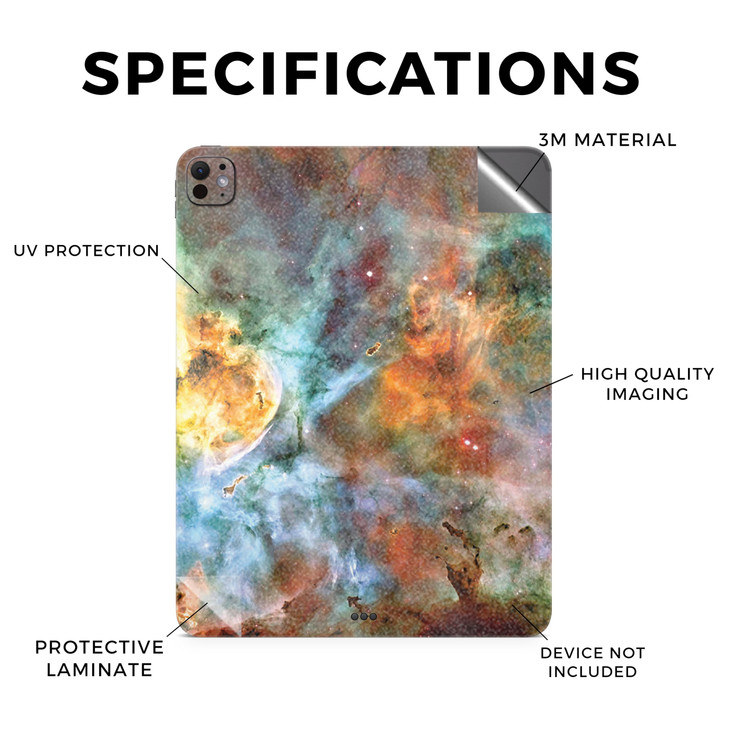 Glossy Glitter Skin Compatible with Apple iPad Pro 11 (M4) 2024 - Space Cloud - Premium 3M Vinyl Protective Wrap Decal Cover - Easy to Apply | Crafte