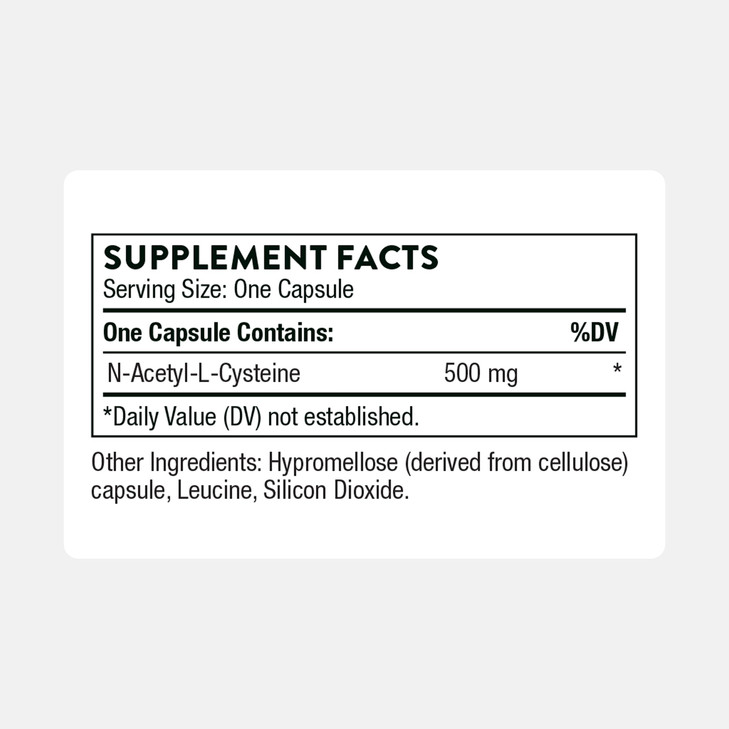 THORNE - NAC - N-Acetylcysteine - 500mg - Supports Respiratory Health & Immune Function - Promotes Liver & Kidney Detox* - Gluten, Dairy & Soy-Free -