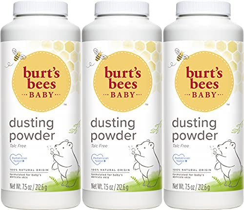 Burt's Bees Baby Powder, Hypoallergenic Dusting Powder, Non-Irritating, Calming Skin Care, All Natural, Talc Free,7.5 Ounce (Pack of 3)