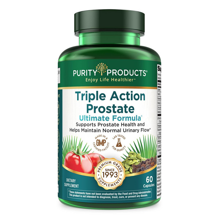 Triple Action Prostate Ultimate Formula  Mens Prostate Supplement - Zinc, Saw Palmetto, Pygeum, Pumpkin Seed Oil Extract & Phytosterols  Supports