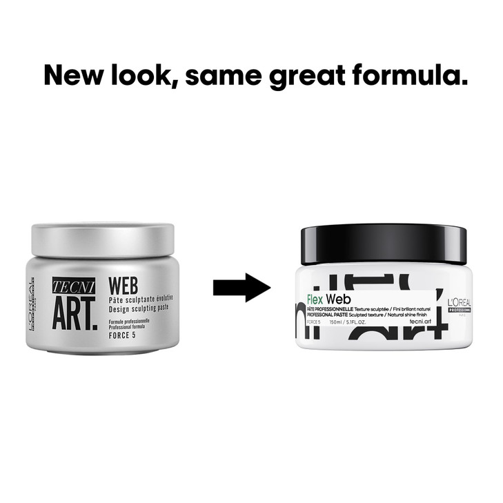 L'Oréal Professionnel Paris Flex Web Texture Paste - Strong Hold Pomade and Styling Gel For All Hair Types, Packaging May Vary