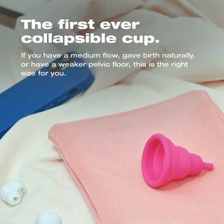 Intimina Lily Cup Compact - Small Menstrual Cup with Flat-fold Compact Design, Disposable Menstrual Cups, Period Cup Reusable (B)