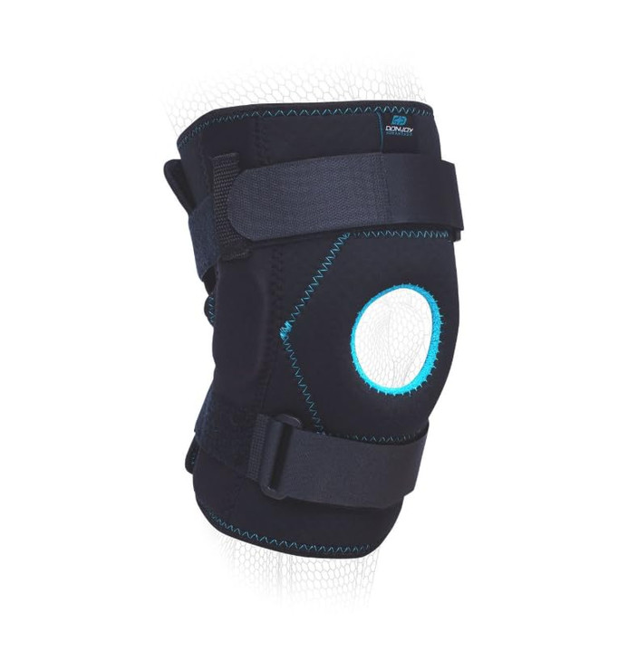DonJoy Advantage Stabilizing Double Hinged Knee Wrap Brace for Sprains, Strains, Media Lateral Instability, Arthritis, Patella Buttress, Adjustable t