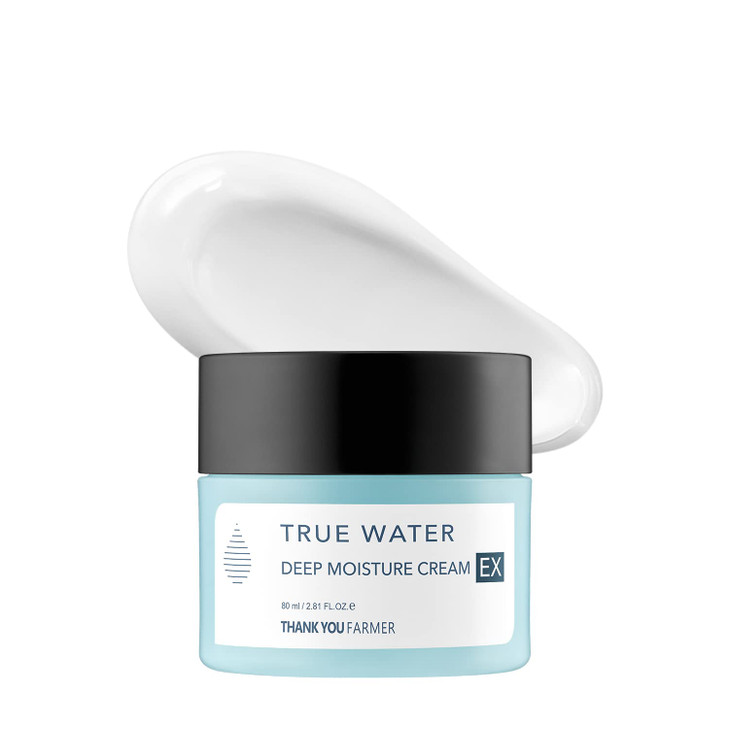 THANKYOU FARMER True Water Deep Moisture Cream EX - Hyaluronic Acid Moisturizer, Ceramide, Panthenol, Dermatologist Tested Korean Moisturizer for Fac