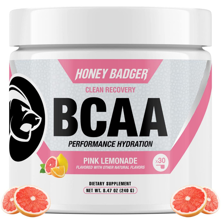 Honey Badger BCAA + EAA Amino Acids Powder, BCAAs + L-Glutamine, Keto, Vegan, Sugar Free for Men & Women, Hydration & Post Workout Muscle Recovery Dr