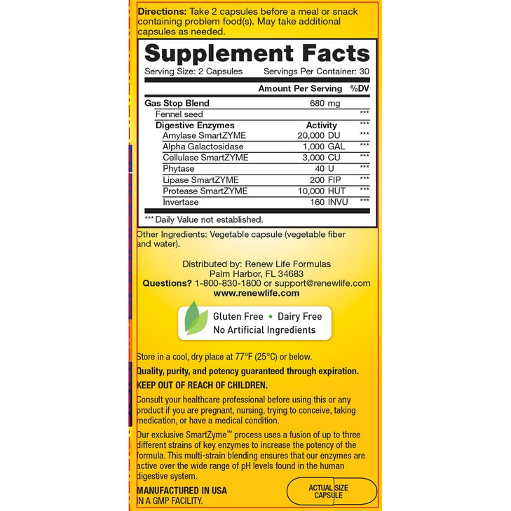 Renew Life Gas Stop, 60 Capsules