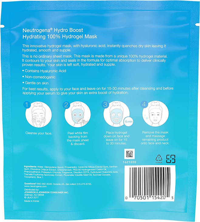 Neutrogena Hydro Boost and Hydrating Hydrogel Mask, 1 Ounce Each (10)