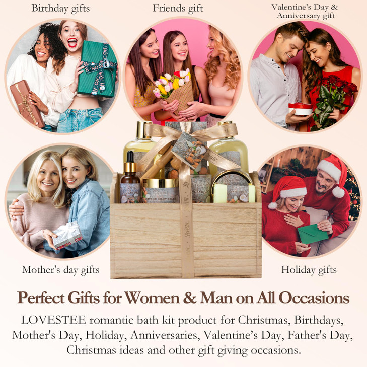 Mother's Day 10 Pc Spa Gift Set for Women - Gifts for Her Spa Kit Bubble Bath Spa Gift Basket for Women with Epsom Salt, Bath & Body Oil, Body Scrub,