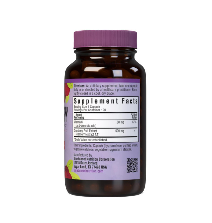 Bluebonnet Nutrition Cranberry Fruit Extract, Urinary Tract Support*, Non-GMO, Kosher-Certified, Vegan, Gluten-Free, Soy-Free, Dairy-Free, 60 Vegetab