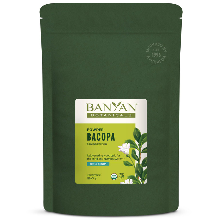 Banyan Botanicals Bacopa Powder  Organic Bacopa Monnieri Supplement  Nootropic Herb  Focus and Concentration Supplements*  1 lb.  Non-GMO Sustai
