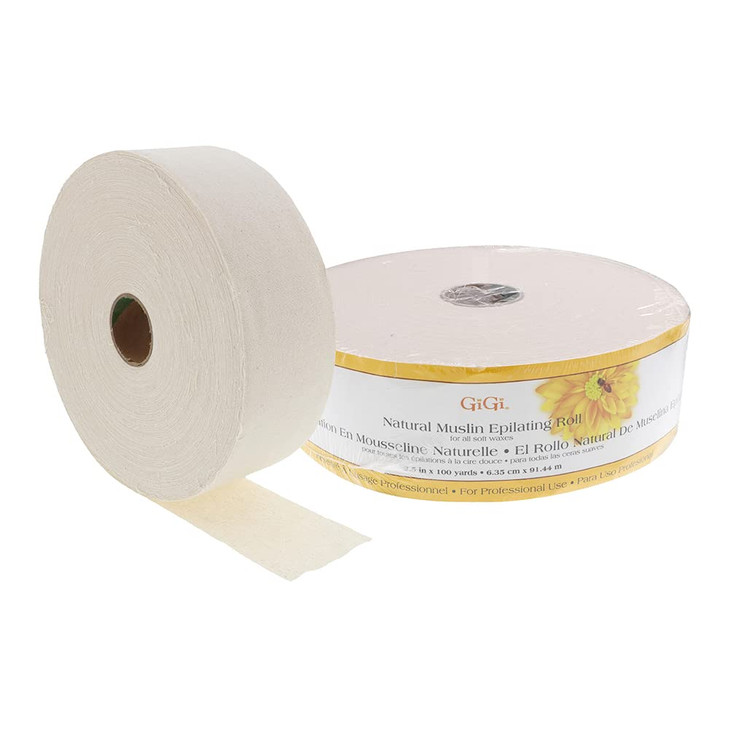 GiGi Epilating Roll for Hair Waxing/Hair Removal, Natural Muslin Epilating Roll, 2.5 by 100 yds