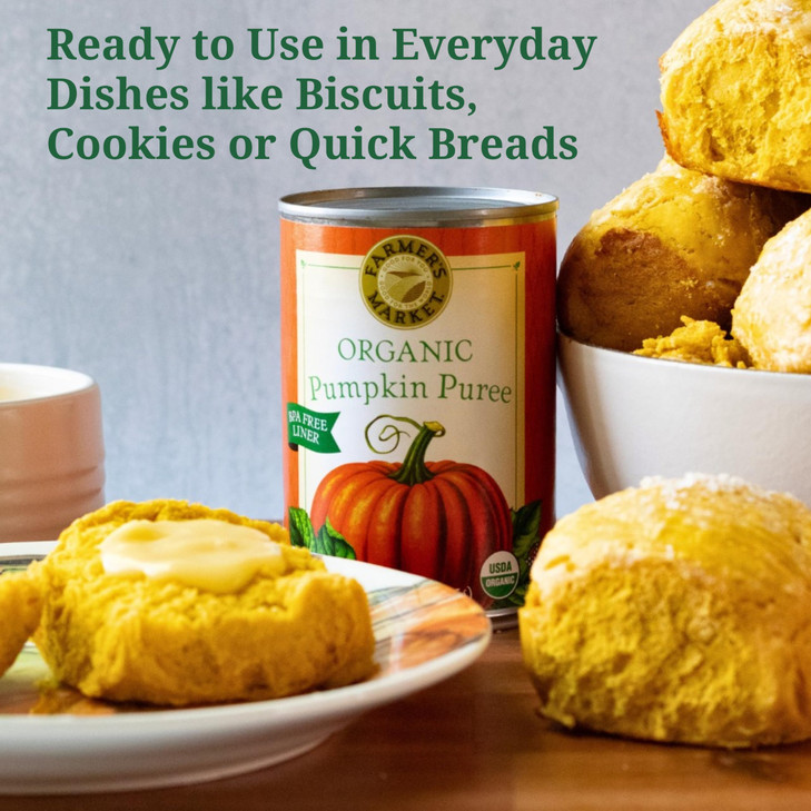Farmer's Market Foods Canned Organic Pumpkin Puree, 15 Ounce (Pack of 12)