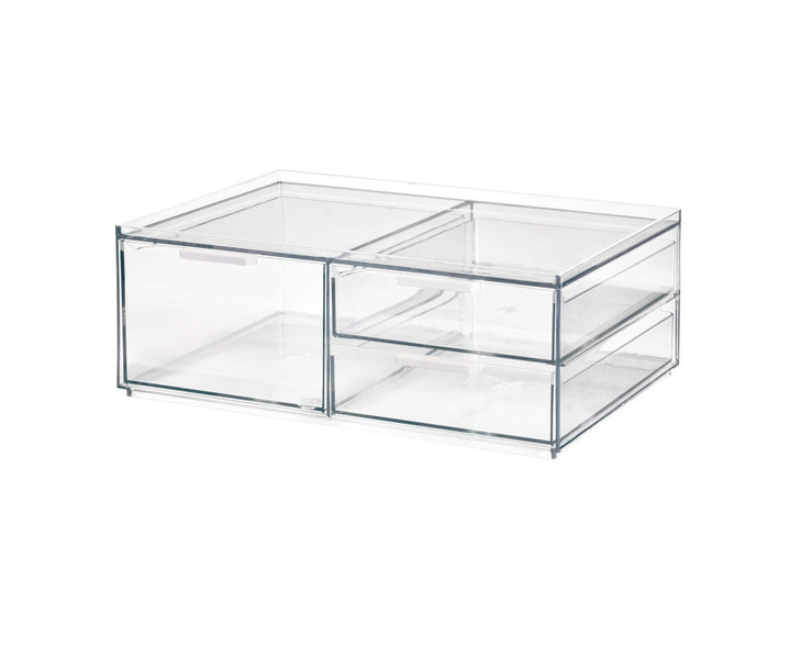 iDesign The Sarah Tanno Collection Wide Plastic Cosmetic Drawer Organizer, Clear
