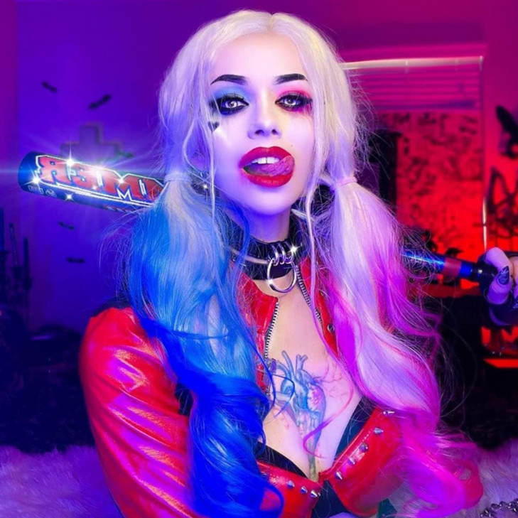 Long Pink Blue Wigs for Women Curly Wavy Blonde Ombre Lace Front Wig Mermaid Real Hair Wigs Natural Hairline Half Pink Blue Colorful Wig Glueless Syn