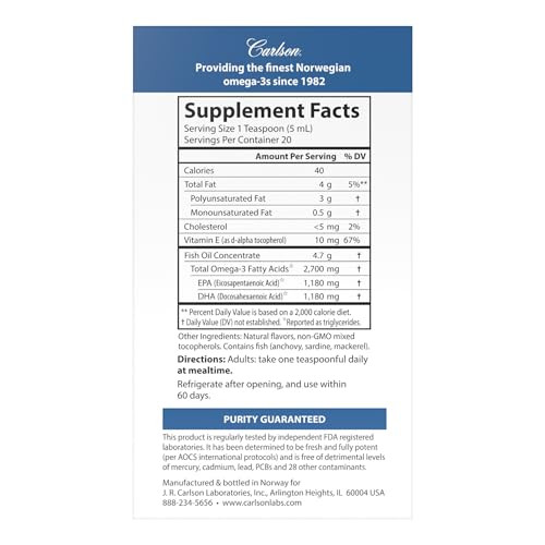 Carlson Med Omega, Lemon-Lime, 2,700 mg Omega-3s, 100 mL