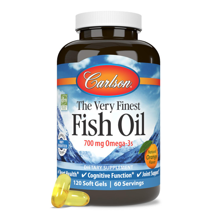Carlson - The Very Finest Fish Oil, 700 mg Omega-3s, Norwegian Fish Oil Supplement, Wild Caught Omega 3 Fish Oil, Sustainably Sourced Fish Oil Capsul