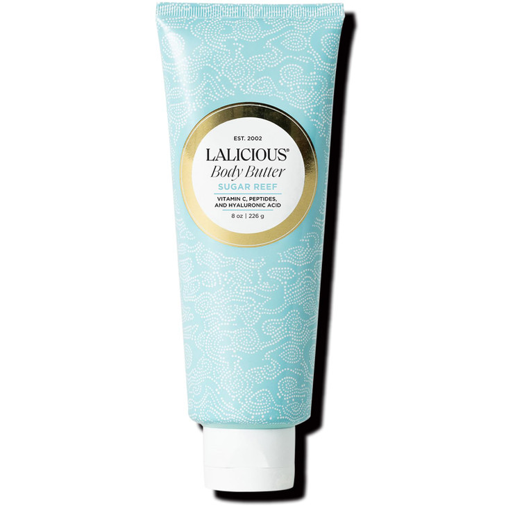 LALICIOUS Sugar Reef Body Butter - Hydrating Body Moisturizer with Shea Butter, Cucumber Extract & Apricot Oil, No Parabens (8 Ounces)