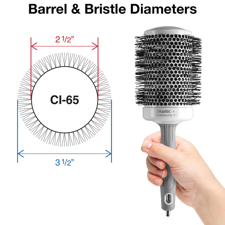Olivia Garden Ceramic + Ion Round Thermal Hair Brush - Not Electrical - Professional Blowout Brush for Normal to Thick Hair - 3.5"-Diameter Barrel -